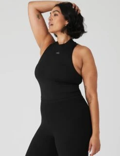 Alosoft Top That Bra Tank - Black -Outlet Elevate Activewear Store alo yoga alosoft top that bra tank black W2716R 3