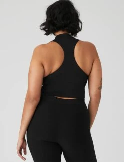 Alosoft Top That Bra Tank - Black -Outlet Elevate Activewear Store alo yoga alosoft top that bra tank black W2716R 4