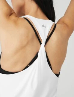 Don't Get It Twisted Tank - White -Outlet Elevate Activewear Store alo yoga dont get it twisted tank white W2709R 2