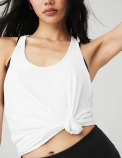 Don't Get It Twisted Tank - White -Outlet Elevate Activewear Store alo yoga dont get it twisted tank white W2709R 3