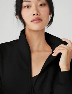 Micro Sherpa Solstice Coverup - Black -Outlet Elevate Activewear Store alo yoga micro sherpa solstice coverup black W3612R 2