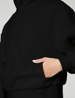 Micro Sherpa Solstice Coverup - Black -Outlet Elevate Activewear Store alo yoga micro sherpa solstice coverup black W3612R 3