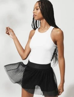 Ribbed Aspire Full Length Tank - White -Outlet Elevate Activewear Store alo yoga ribbed aspire full length tank white W9477R 2