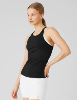 Select Tank - Black -Outlet Elevate Activewear Store alo yoga select tank black W2611R 3