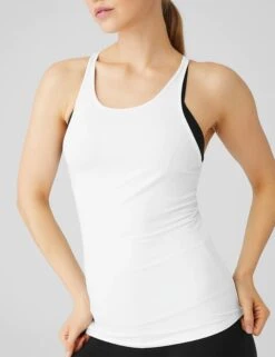 Select Tank - White -Outlet Elevate Activewear Store alo yoga select tank white W2611R 3