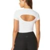Beyond Yoga Featherweight Perspective Cropped Tee - Cloud White