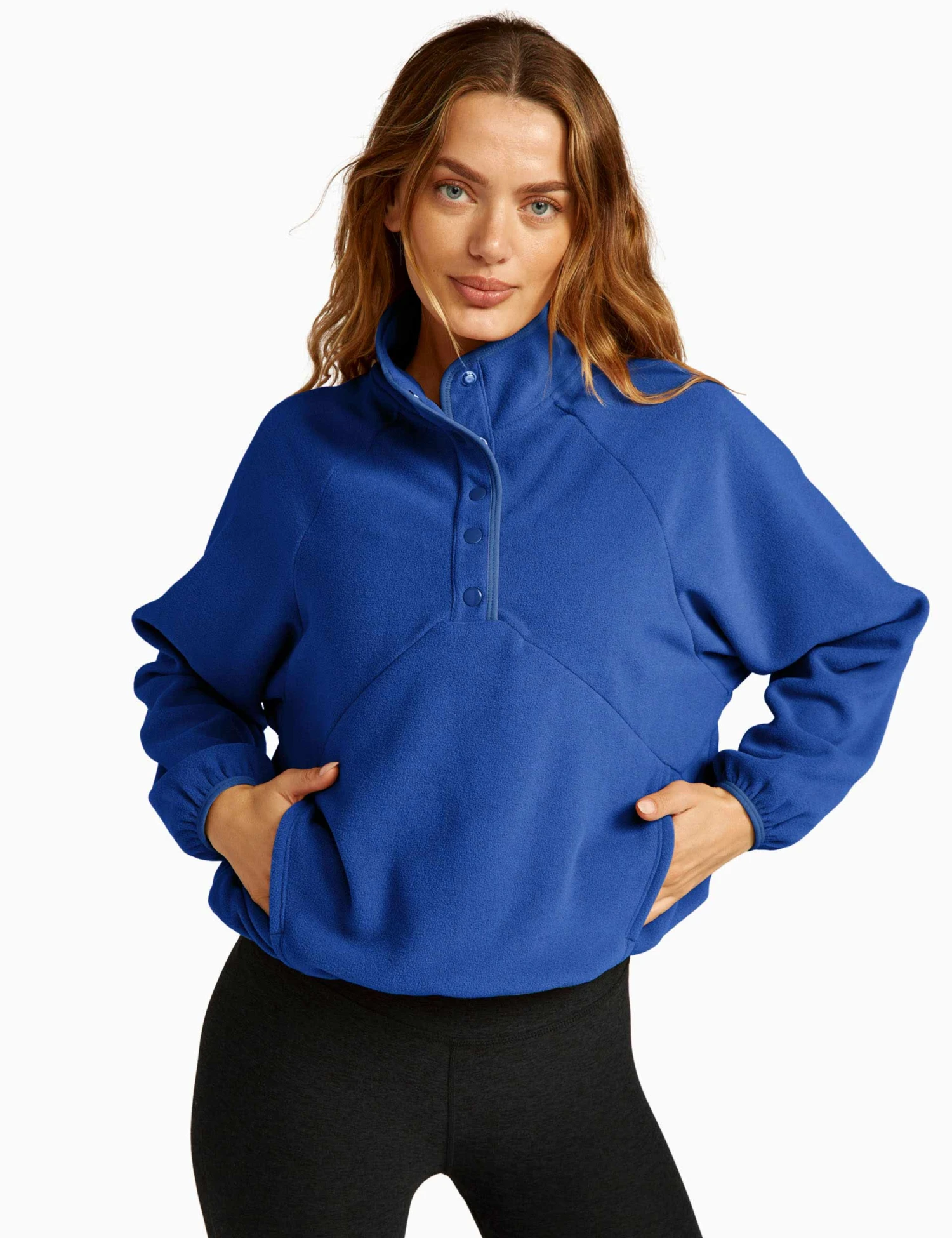 Beyond Yoga Tranquility Pullover - Marine Blue 1 Beyond Yoga Tranquility Pullover - Marine Blue