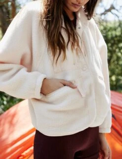 Hit The Slopes Fleece Jacket - Canvas -Outlet Elevate Activewear Store fp movement hit the slopes fleece jacket canvas 8