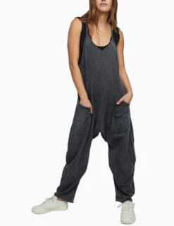 Hot Shot Onesie - Washed Black -Outlet Elevate Activewear Store free people movement hot shot onesie washed black OB1239677 0010 1