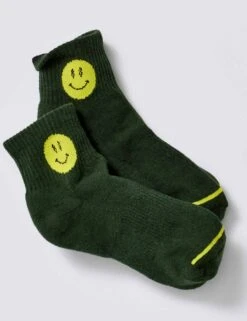 Movement Smiling Buti Ankle Socks - Forest