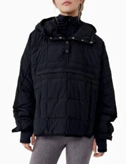 Pippa Packable Pullover Puffer - Black