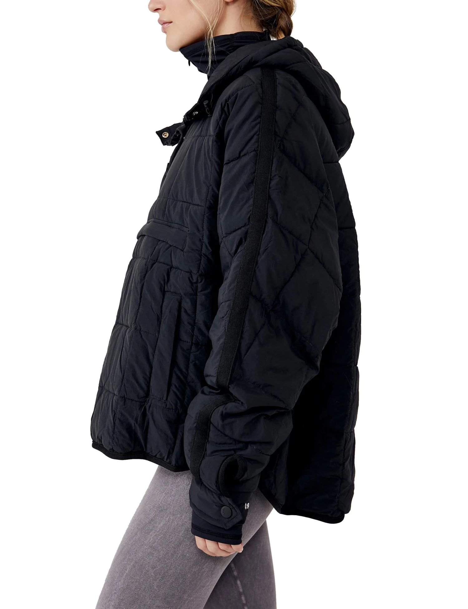 Pippa Packable Pullover Puffer - Black 2 Pippa Packable Pullover Puffer - Black - Image 2