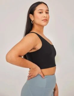 Bianca One Shoulder Bra - Black -Outlet Elevate Activewear Store girlfriend collective bianca one shoulder bra black 3