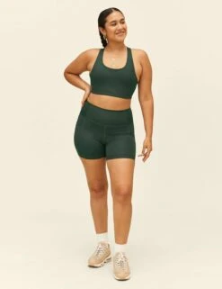 High Waisted Run Short - Moss -Outlet Elevate Activewear Store girlfriend collective high waisted run short moss 8