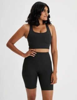 RIB High Waisted Bike Short - Black -Outlet Elevate Activewear Store girlfriend collective rib high waisted bike short black 6