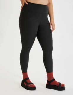 RIB High Waisted Legging - Black -Outlet Elevate Activewear Store girlfriend collective rib high waisted legging black 1