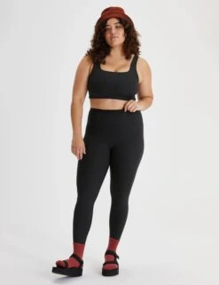 RIB High Waisted Legging - Black -Outlet Elevate Activewear Store girlfriend collective rib high waisted legging black 4