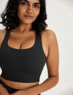 RIB Paloma Bra - Black 11 RIB Paloma Bra - Black -Outlet Elevate Activewear Store girlfriend collective rib paloma bra black 1