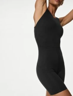 Go Balance Fitted Short All In One - Black -Outlet Elevate Activewear Store goodmove go balance fitted short all in one black T51 5993 5