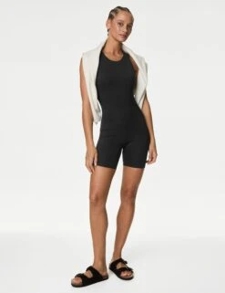 Go Balance Fitted Short All In One - Black -Outlet Elevate Activewear Store goodmove go balance fitted short all in one black T51 5993 6