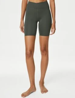 Go Balance High Waisted Yoga Shorts - Dark Olive