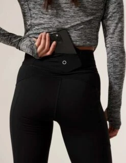 Go Move Cropped Gym Leggings - Black -Outlet Elevate Activewear Store goodmove go move cropped gym leggings black T51 6543 5