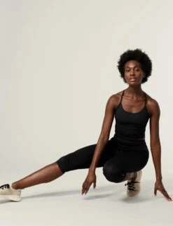 Go Train High Waisted Cropped Gym Leggings - Black -Outlet Elevate Activewear Store goodmove go train hw cropped gym leggings black T51 6550 3