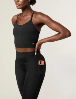 Go Train High Waisted Cropped Gym Leggings - Black -Outlet Elevate Activewear Store goodmove go train hw cropped gym leggings black T51 6550 8