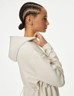 Relaxed Yoga Longline Hoodie - Beige -Outlet Elevate Activewear Store goodmove relaxed yoga longline hoodie beige T51 5876 2