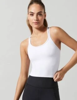 Monica Bra Top - Bright White -Outlet Elevate Activewear Store lilybod monica crop bright white LC66 WT 2