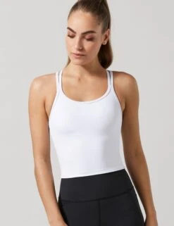 Monica Bra Top - Bright White -Outlet Elevate Activewear Store lilybod monica crop bright white LC66 WT 5
