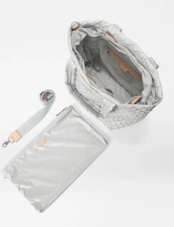 Medium Metro Tote Deluxe - Oyster Metallic -Outlet Elevate Activewear Store mz wallace medium metro tote deluxe oyster metallic 1260x1917 3