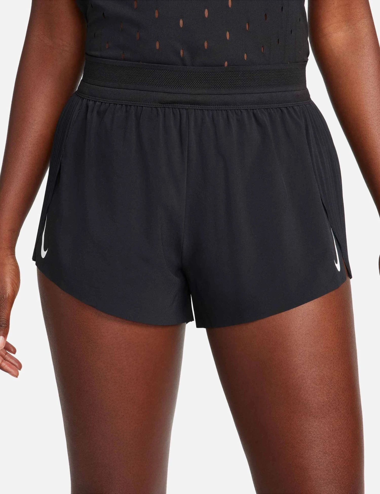 Nike AeroSwift Dri-FIT ADV 3" Running Shorts - Black/White 2 Nike AeroSwift Dri-FIT ADV 3" Running Shorts - Black/White - Image 2