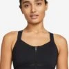 Nike Dri-FIT Alpha Padded Zip-Front Sports Bra - Black/Dark Smoke Grey