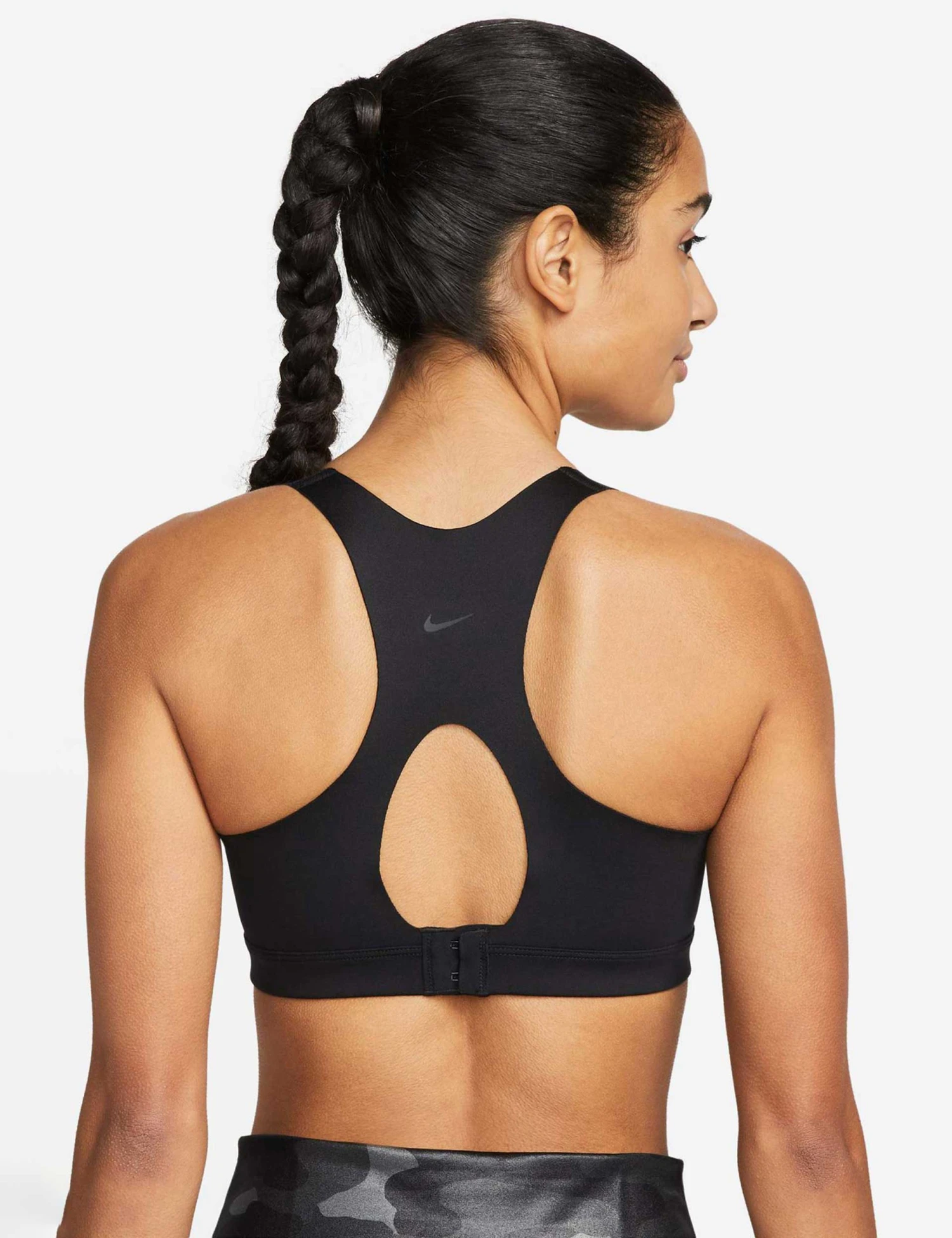 Nike Dri-FIT Alpha Padded Zip-Front Sports Bra - Black/Dark Smoke Grey 2 Nike Dri-FIT Alpha Padded Zip-Front Sports Bra - Black/Dark Smoke Grey - Image 2