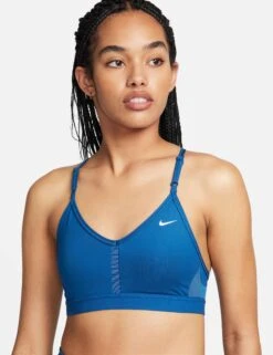 Nike Dri-FIT Indy Sports Bra - Court Blue/White -Outlet Elevate Activewear Store nike dri fit indy sports bra blue white cz4456 477 8