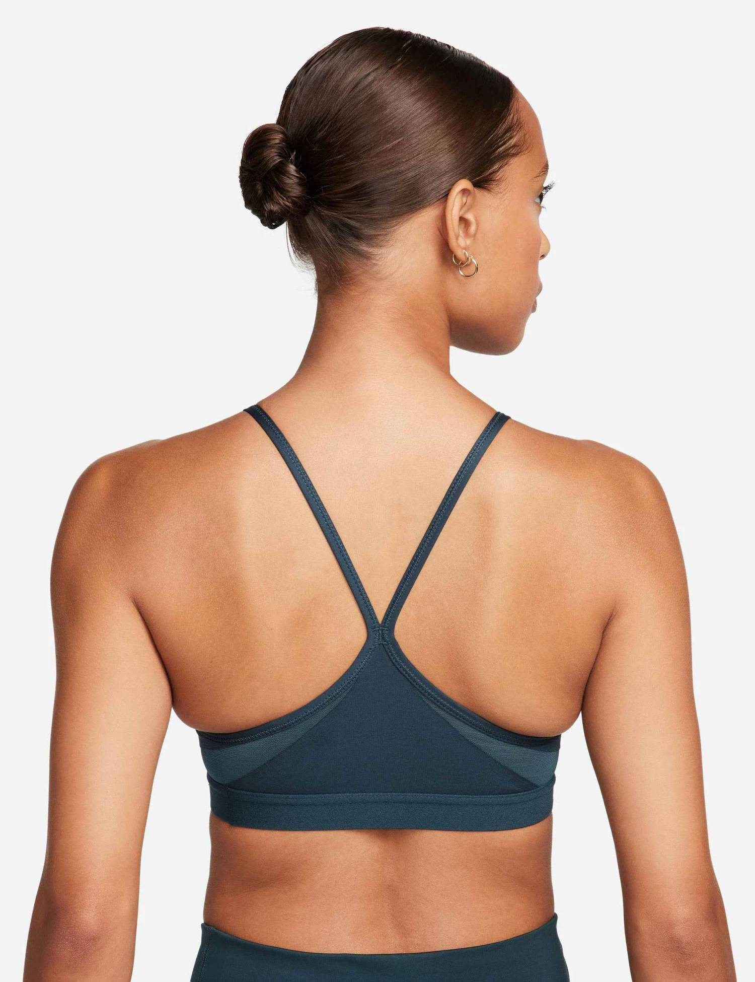 Nike Dri-FIT Indy Sports Bra - Deep Jungle/White 2 Nike Dri-FIT Indy Sports Bra - Deep Jungle/White - Image 2