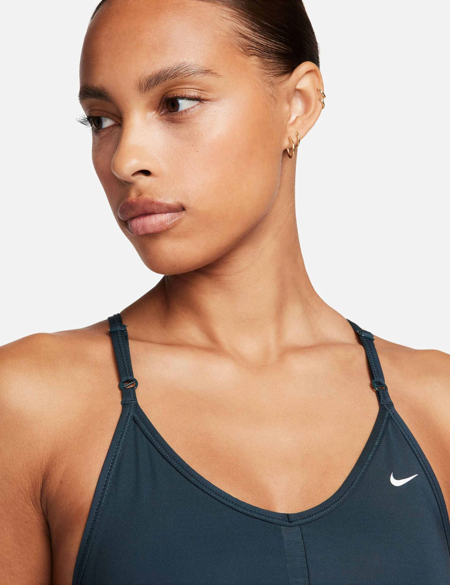 Nike Dri-FIT Indy Sports Bra - Deep Jungle/White 3 Nike Dri-FIT Indy Sports Bra - Deep Jungle/White - Image 3