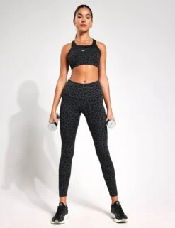 Nike Dri-FIT One High Waisted Printed Tights - Grey Leopard -Outlet Elevate Activewear Store nike dri fit one high rise printed tights grey white dm7274 070 0017