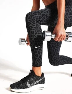 Nike Dri-FIT One High Waisted Printed Tights - Grey Leopard -Outlet Elevate Activewear Store nike dri fit one high rise printed tights grey white dm7274 070 0035