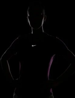 Nike Dri-FIT One Luxe Short-Sleeve Top - Bordeaux/Reflective Silver -Outlet Elevate Activewear Store nike dri fit one luxe short sleeve top bordeaux silver dd0618 611 3