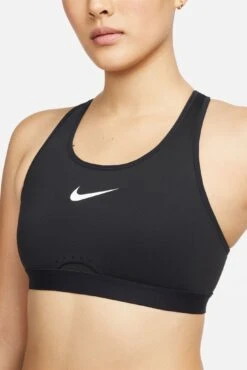 Nike Dri-FIT Swoosh Sports Bra - Black/Dark Smoke Grey/White -Outlet Elevate Activewear Store nike dri fit swoosh sports bra black dark smoke grey white DD0428 010 7