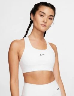 Nike Dri-FIT Swoosh Sports Bra - White/Black