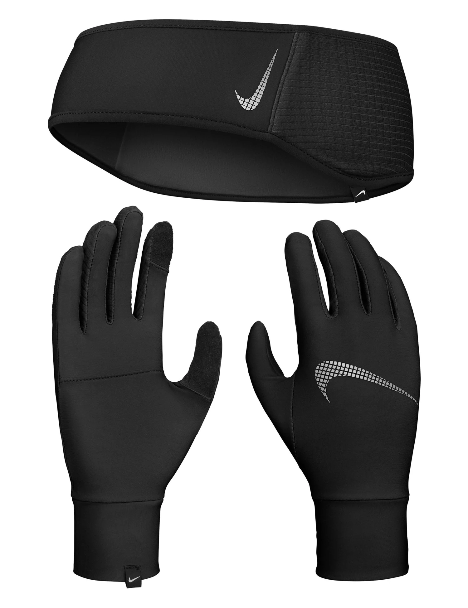 Nike Essential Headband And Glove Set - Black/Silver 2 Nike Essential Headband And Glove Set - Black/Silver - Image 2