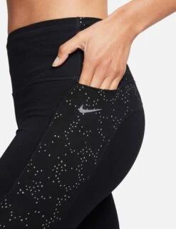 Nike Fast Mid-Rise 7/8 Leggings - Black/Reflective Silver -Outlet Elevate Activewear Store nike fast mid rise 7 8 leggings black silver fb4579 010 7