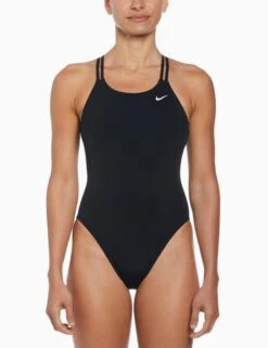 Nike HydraStrong Solid Spiderback 1-Piece Swimsuit - Black