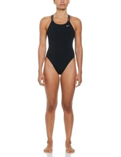 Nike HydraStrong Solid Spiderback 1-Piece Swimsuit - Black -Outlet Elevate Activewear Store nike hydrastrong solid spiderback 1 piece swimsuit black NESSA003 001 3