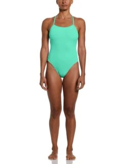 Nike Lace Up Tie Back One Piece - Green Shock -Outlet Elevate Activewear Store nike lace up tie back one piece green shock nessa000 366 2