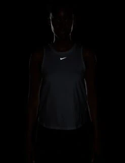 Nike One Classic Dri-FIT Tank Top - White/Black -Outlet Elevate Activewear Store nike one classic dri fit tank top white black fn2808 100 3