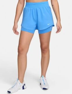 Nike One Dri-FIT 2-in-1 Shorts - University Blue/Reflective Silver -Outlet Elevate Activewear Store nike one dri fit 2 in 1 shorts blue silver dx6016 412 1
